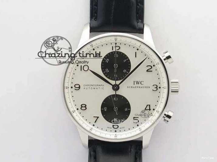 MIROTIME 0207 Portuguese Tourbillon IW5046 SS ZF Best Edition White Dial Blue Markers on Blue Leather Strap Fashionable 7149